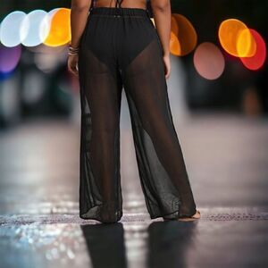 Black l Sheer l Pants l Lace detail l Day/Night Wear l 12 l New